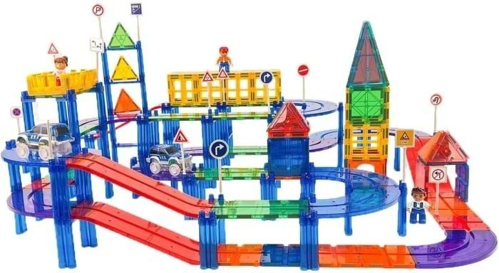 Магнитный конструктор Smart Baby Car Race Track Toy Plates GM-MRCS122 97 деталей (6928270766263)