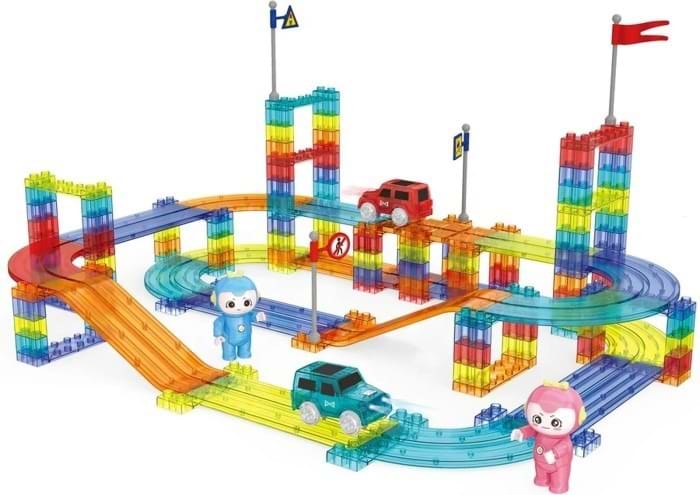 Магнитный конструктор Smart Baby Car Race Track building blocks 6708 240 деталей (6928270766270)