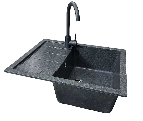 Фото - Мийка кухонна+змішувач+дозатор Adamant Anila графіт (182496900313)