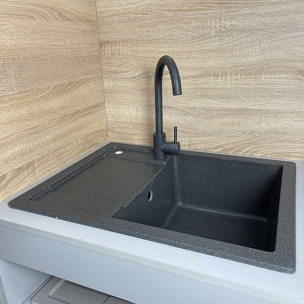 Фото - Мийка кухонна+змішувач+дозатор Adamant Anila графіт (182496900313)