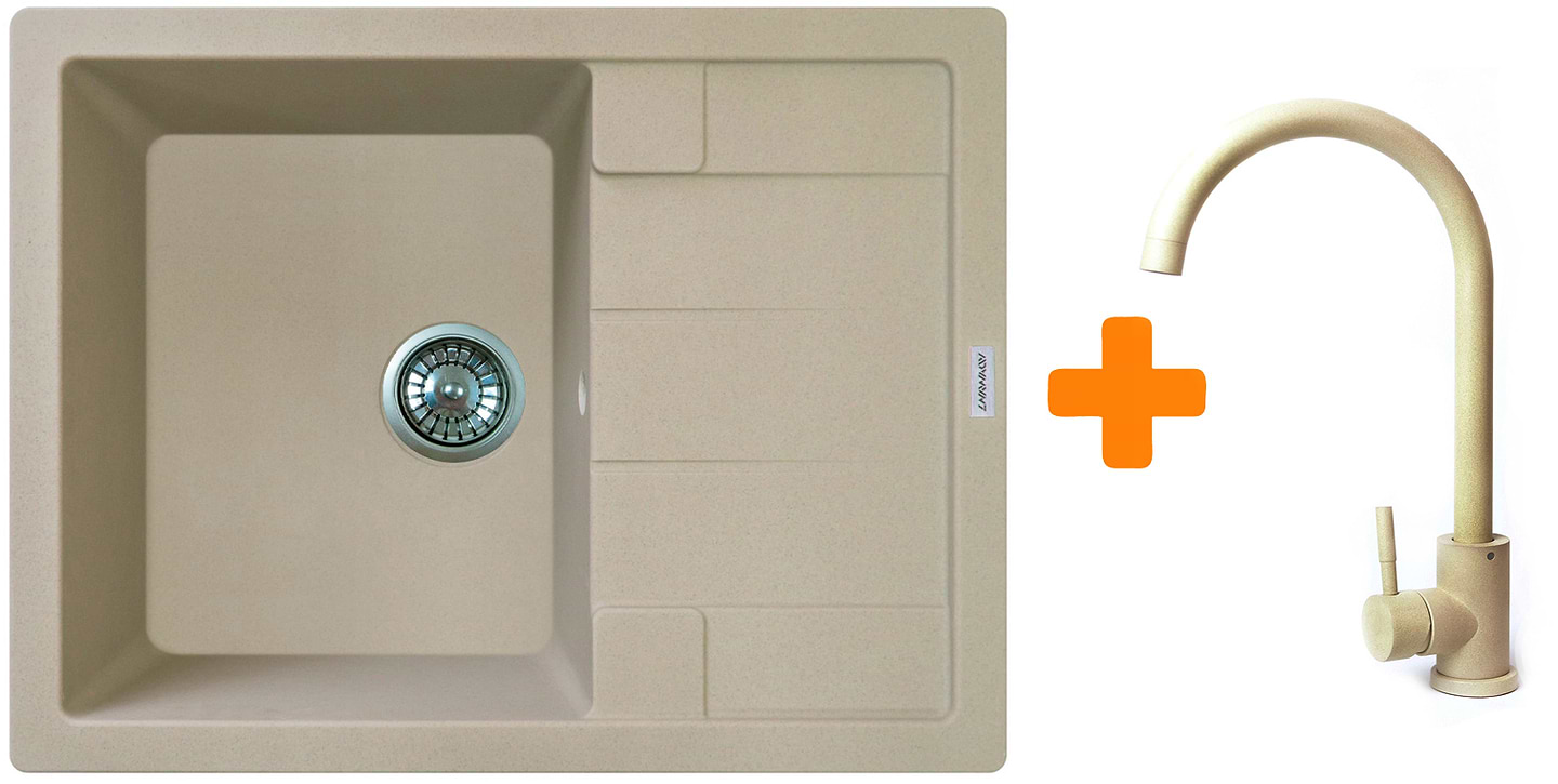 Мойка кухонная+смеситель Adamant Anila Сахара (182496910302)