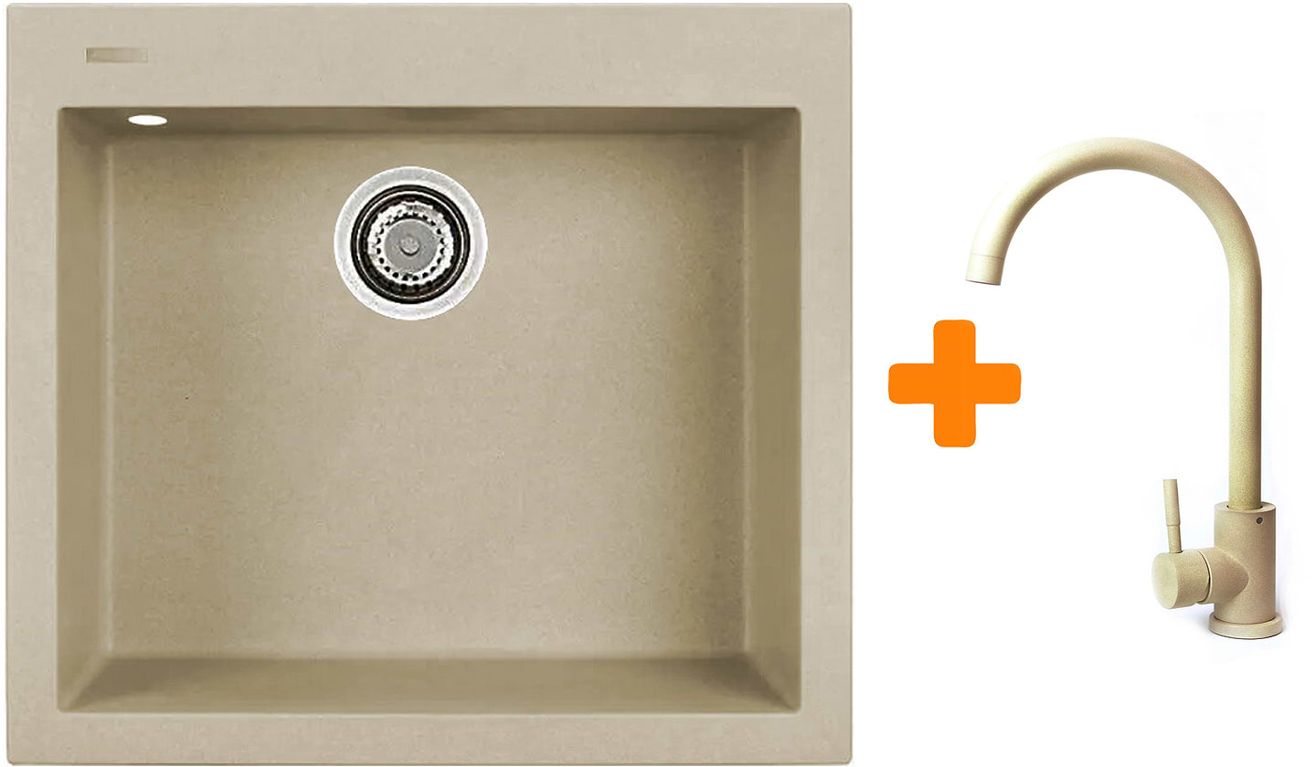Мойка кухонная+смеситель Adamant Univer Сахара (4824296912102)
