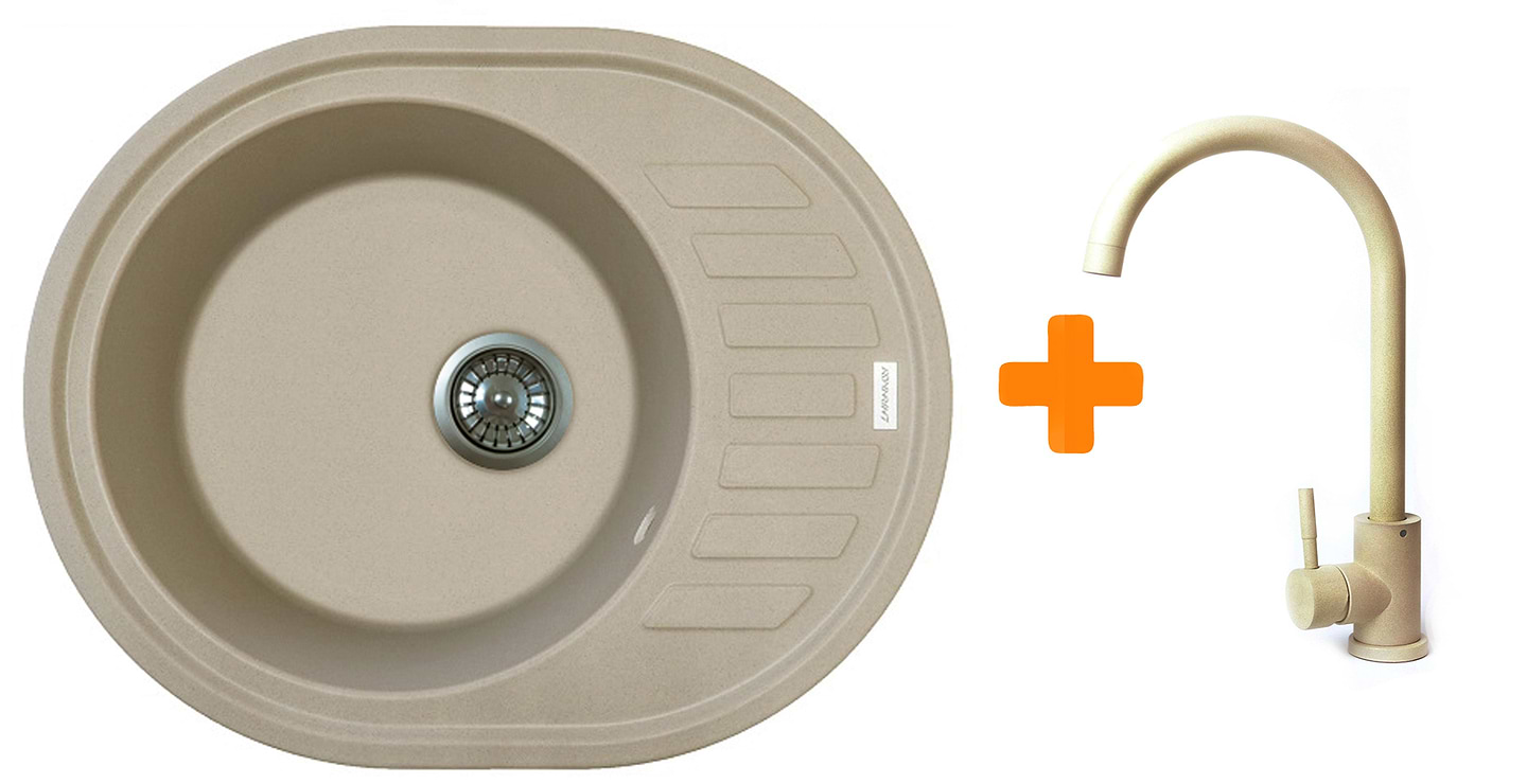 Мойка кухонная+смеситель Adamant Ovum Сахара (1824296910402)