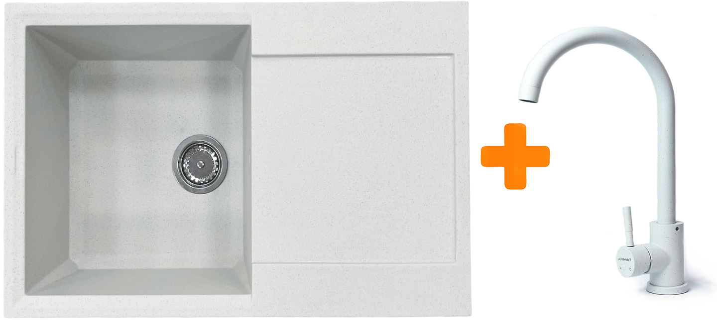 Мойка кухонная+смеситель Adamant Horizon Old stone (182496911510)