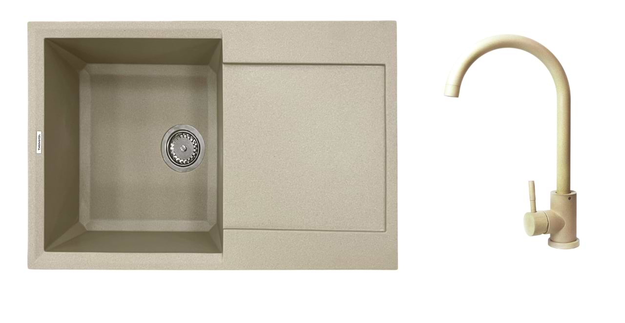 Мойка кухонная+смеситель Adamant Horizon Сахара (182496911502)