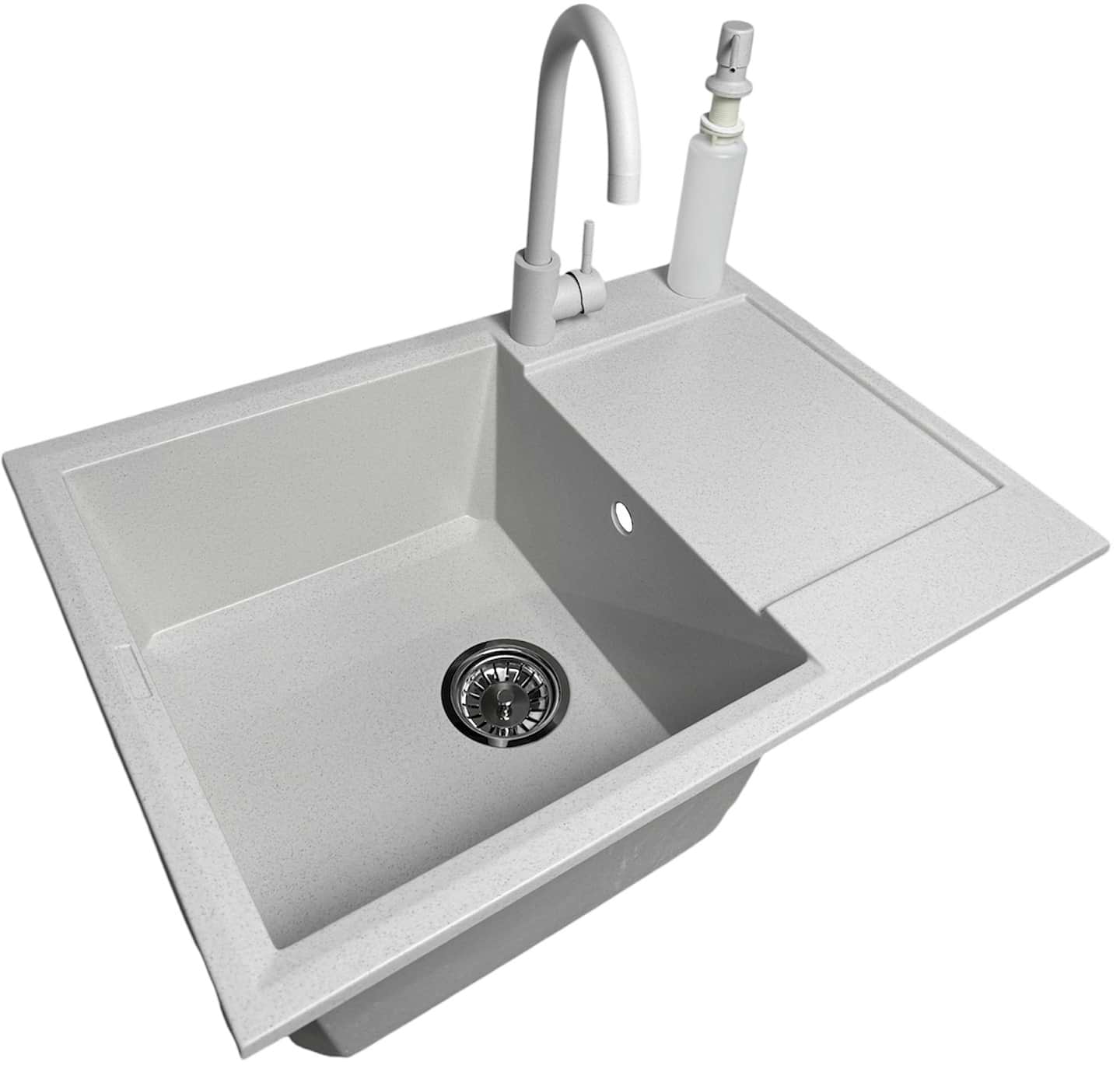 Мийка кухонна+змішувач+дозатор Adamant Horizon Medium Old stone (4824296104510)