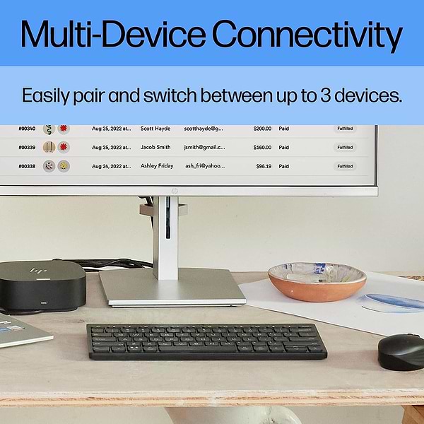 Фото - Клавіатура бездротова HP 350 Compact Multi-Device BT UKR Black (692S8AA)