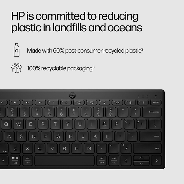 Фото - Клавіатура бездротова HP 350 Compact Multi-Device BT UKR Black (692S8AA)