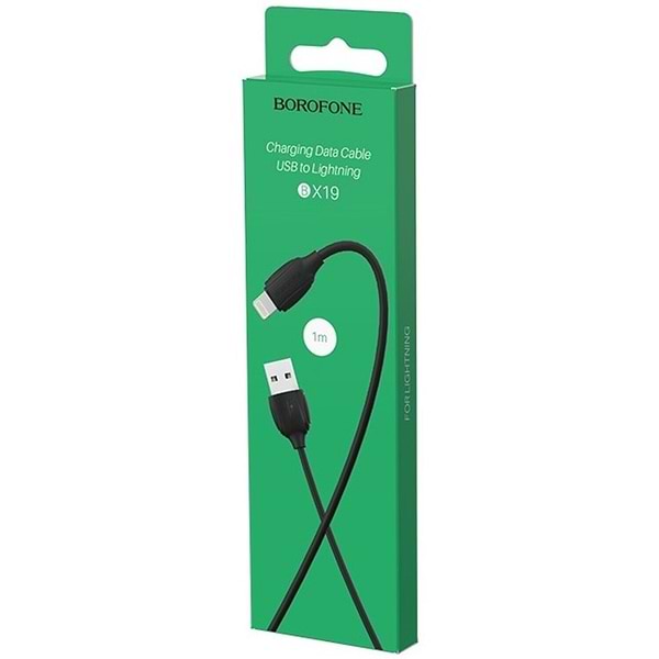 Фото - Кабель BOROFONE BX19 USB to iP 2.4A 1m Black (6931474701756)