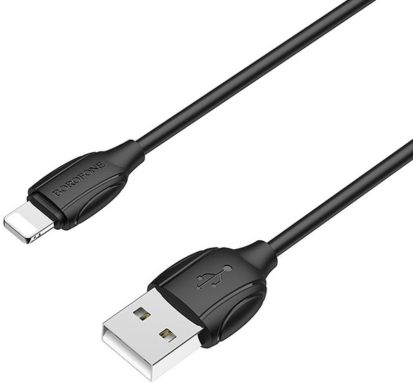 Фото - Кабель BOROFONE BX19 USB to iP 2.4A 1m Black (6931474701756)