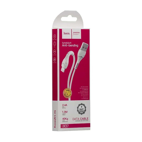 Фото - Кабель HOCO X37 USB to iP 2.4A, 1m White (6931474710499)