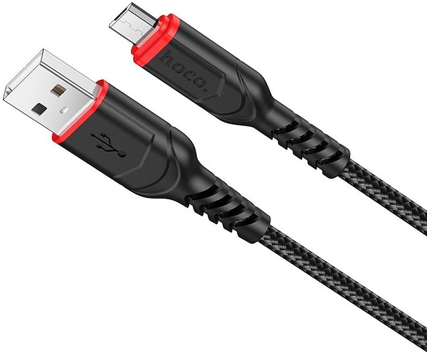 Фото - Кабель HOCO X59 USB to Micro 2.4A 1m nylon TPE Black (6931474744890)