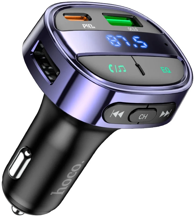 FM модулятор HOCO E70 PD30W+QC3.0 car BT FM transmitter Magic Night (6931474765246)