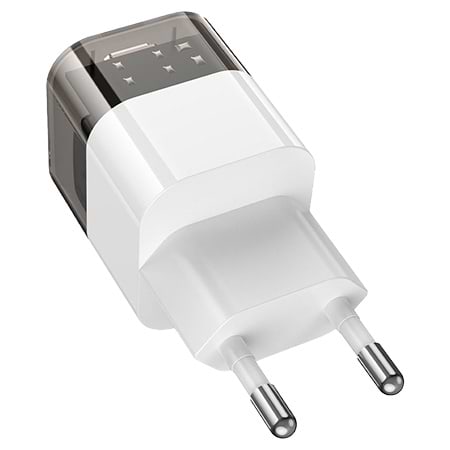 Сетевое зарядное устройство HOCO C125A PD20W charger Transparent Black (6931474798336)