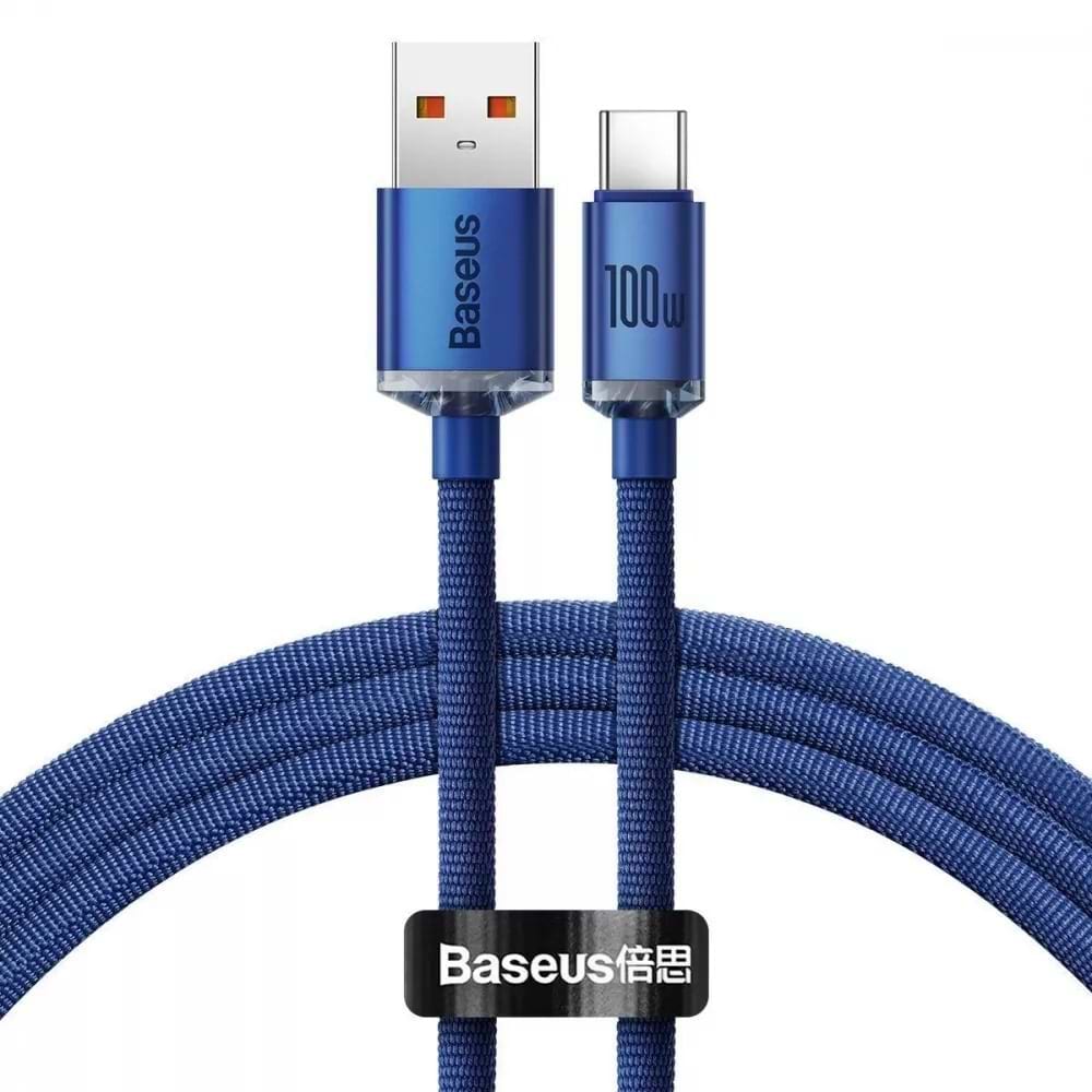 Кабель синхронізації даних Baseus Crystal Shine USB - USB Type-C (M/M), 2.4A, 1.2 м Blue (6932172602819)