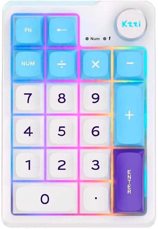 Фото - Клавиатура беспроводная игровая KZZI K20 Wireless Keypad UA\ENG Blue Sea (6935280823404) Фото - Клавиатура беспроводная игровая KZZI K20 Wireless Keypad UA\ENG Blue Sea (6935280823404)