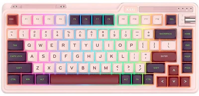 Клавіатура бездротова ігрова KZZI K75 Lite Wireless Keyboard UA\ENG Nezuko Purple (6935280824647) - Фото 1
