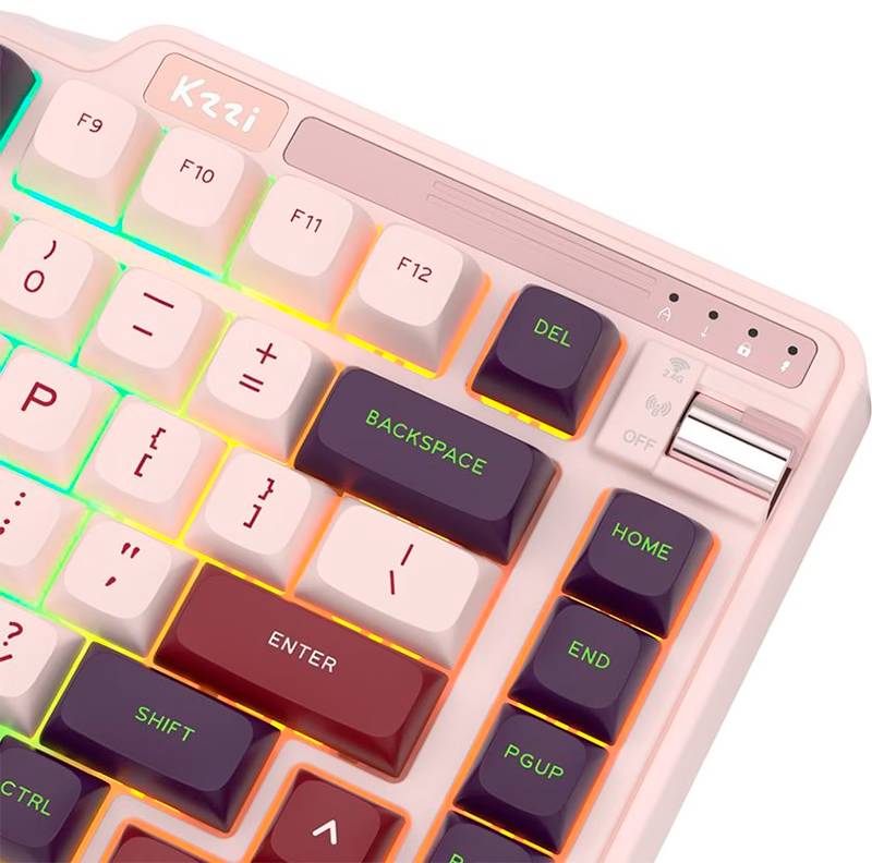 Фото - Клавіатура бездротова ігрова KZZI K75 Lite Wireless Keyboard UA\ENG Nezuko Purple (6935280824647)