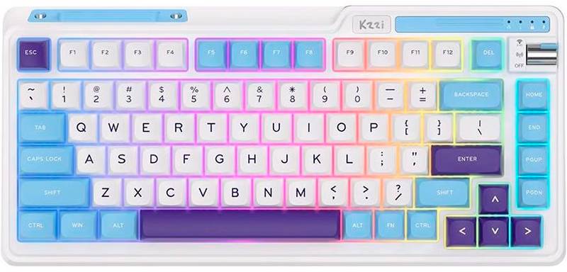 Клавіатура бездротова ігрова KZZI K75 Lite Wireless Keyboard UA\ENG Blue Sea (6935280824654) - Фото 1