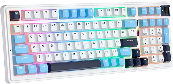 Фото - Клавиатура беспроводная игровая KZZI K98 Wireless Keyboard UA\ENG Polar White (6935280824999)