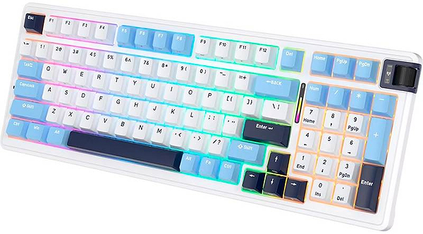 Фото - Клавиатура беспроводная игровая KZZI K98 Wireless Keyboard UA\ENG Polar White (6935280824999)