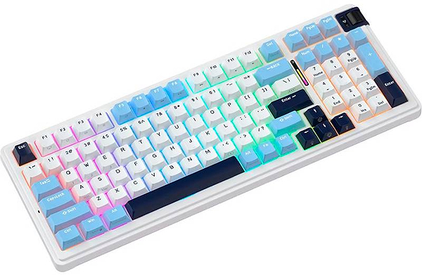 Фото - Клавиатура беспроводная игровая KZZI K98 Wireless Keyboard UA\ENG Polar White (6935280824999)