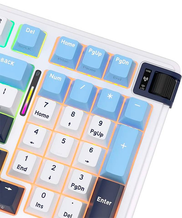 Фото - Клавиатура беспроводная игровая KZZI K98 Wireless Keyboard UA\ENG Polar White (6935280824999)