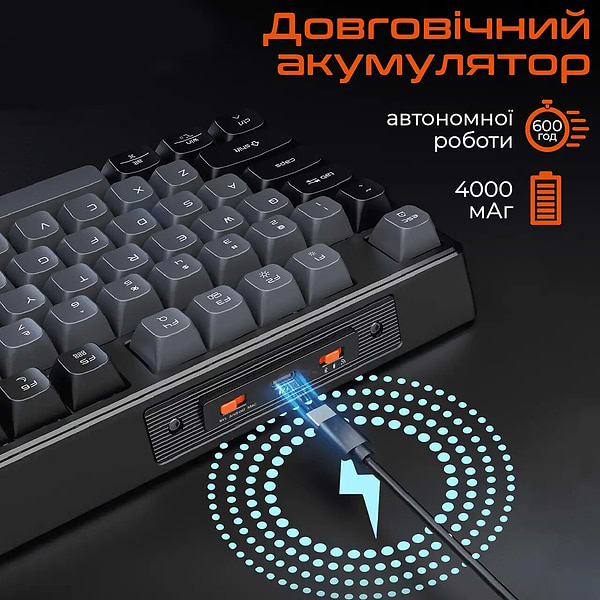 Фото - Клавіатура дротова ігрова Meetion MK14 Bluetooth/USB Type-C Black (MT-MK14-A-RUA)
