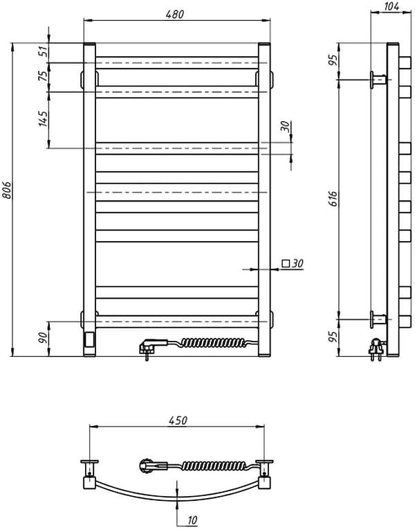 Фото - Полотенцесушитель Navin Avalon (12-103053-4880)