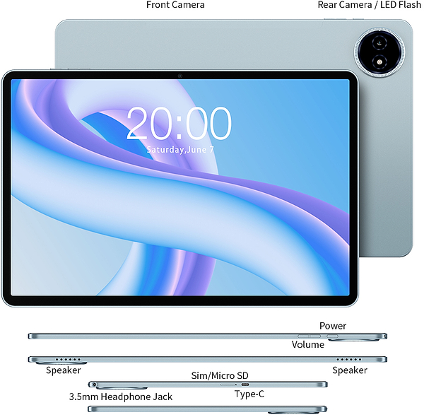 Фото - Планшет Teclast M50 Plus 10.1” FHD 6/128GB LTE Powder Blue