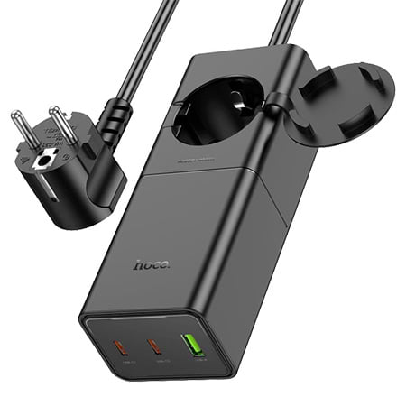 Мережевий зарядний пристрій HOCO NS4 Sharp PD65W(2C1A) Black (6942007617352) - Фото 1