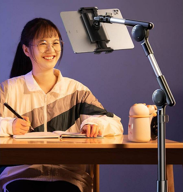 Фото - Держатель для планшета RTAKO LD057 1.8M Three-axis Turbine Self-locking Lazy Bracket Black (6942063205890)