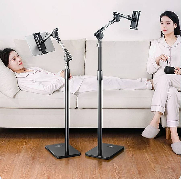 Фото - Держатель для планшета RTAKO LD057 1.8M Three-axis Turbine Self-locking Lazy Bracket Black (6942063205890)