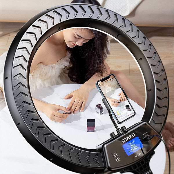 Фото - Кільцева лампа RTAKO AR-GTB01-18S 18'' digital display Ring Light (6942063218661)