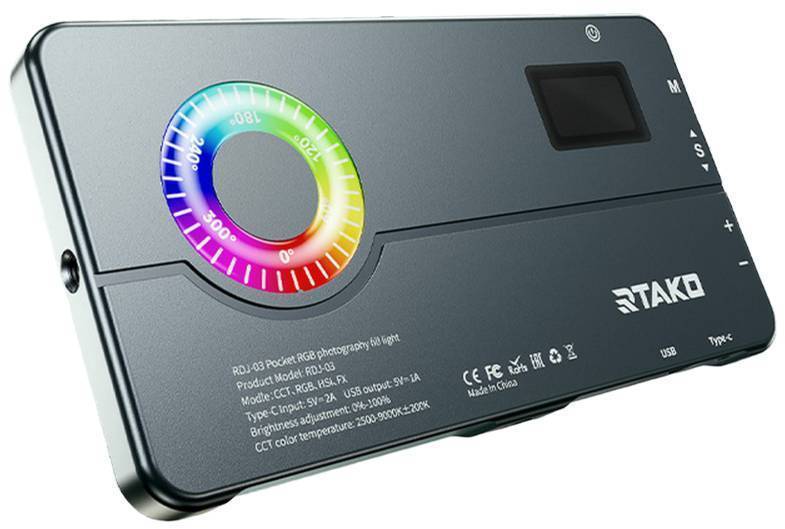 Студійне світло RTAKO RDJ-03 Pocket RGB photography fill Light (6942063222873)