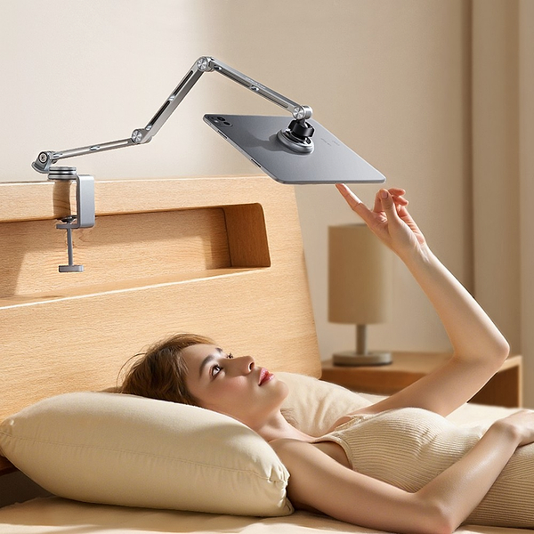 Фото - Тримач для планшета RTAKO T01 360° rotating alloy cantilever bracket MAG Grey (6942063223443)