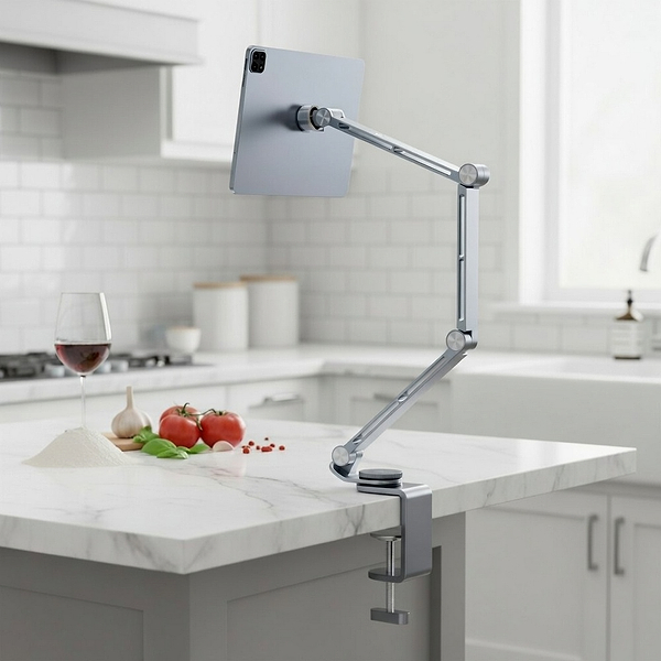 Фото - Тримач для планшета RTAKO T01 360° rotating alloy cantilever bracket MAG Grey (6942063223443)