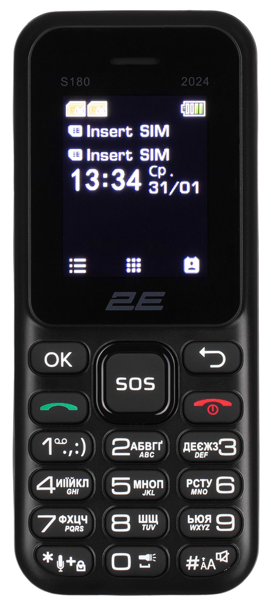 Мобильный телефон 2E S180 2024 Black - Фото 1