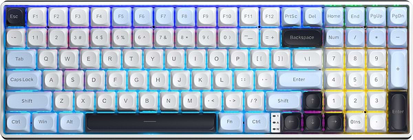 Фото - Клавіатура бездротова ігрова Aula S100pro Brown switch 2.4G wireless White/Black EN/UA (6948391205755) Фото - Клавіатура бездротова ігрова Aula S100pro Brown switch 2.4G wireless White/Black EN/UA (6948391205755)