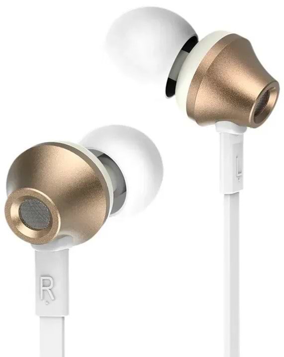 Навушники вкладиші дротові Remax RM-610D Gold (6954851218128) - Фото 1