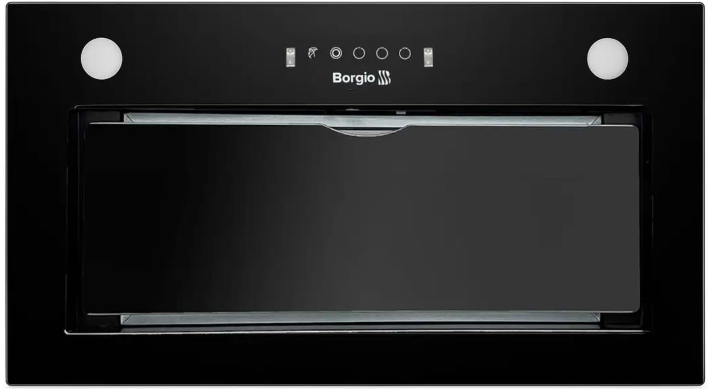 Витяжка вбудована Borgio BBM (TR) 5850 BLACK GLASS MS 850 - Фото 1