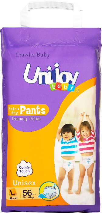 Одноразові підгузки-трусики Unijoy Soft Diapers L 9-14 кг 56 шт. (6967252809062)