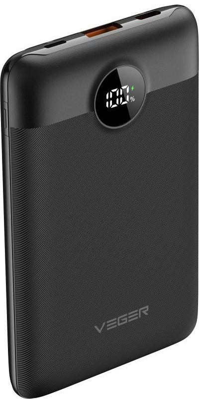 Батарея мобильная Veger C11 Built-in Cables PD QC3.0 22,5W 10000mAh Black W1170 (6970453557939)