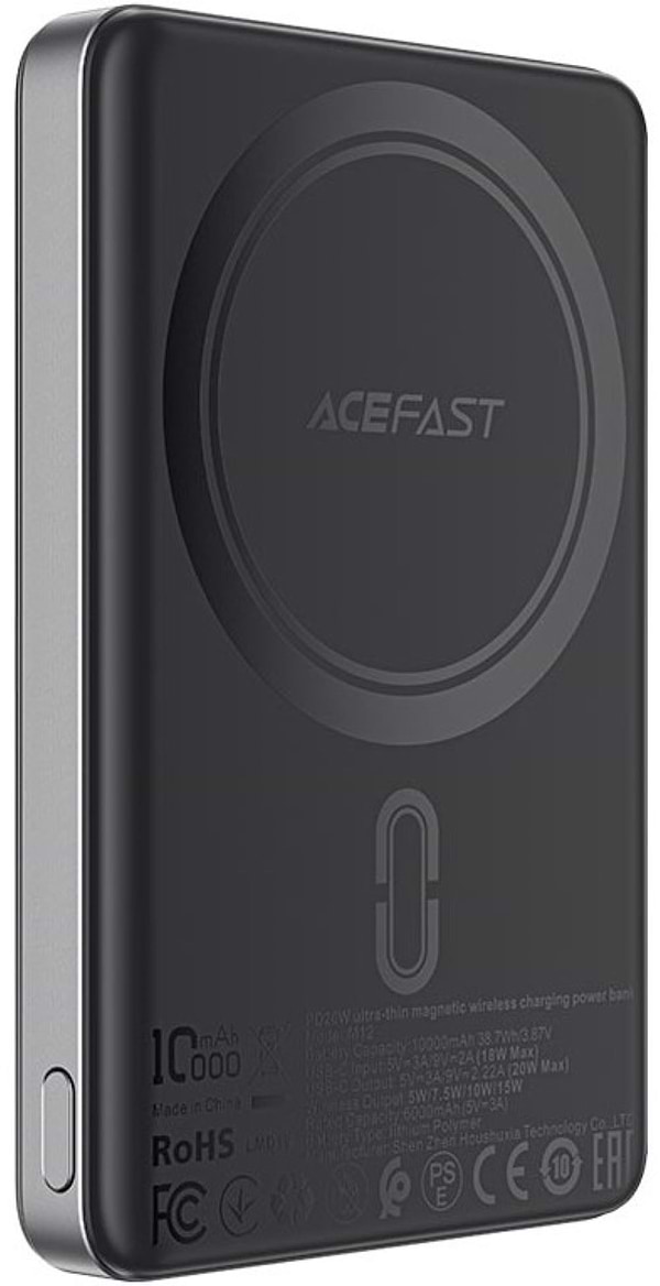 Фото - Батарея мобильная AceFast Magnetic Wireless 10000mAh 20W PD (6974316283393)