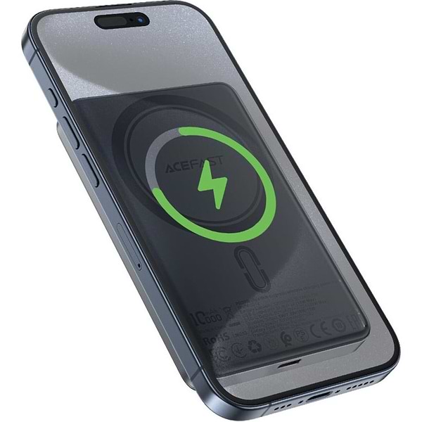 Фото - Батарея мобильная AceFast Magnetic Wireless 10000mAh 20W PD (6974316283393)