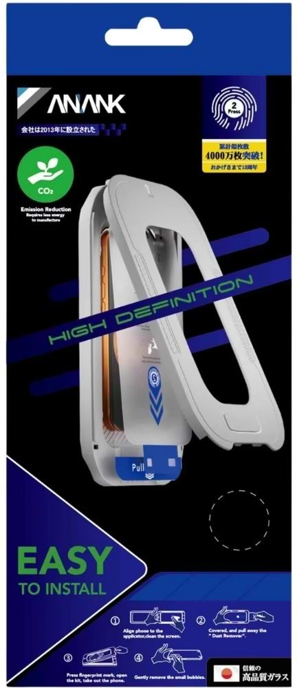 Фото - Защитное стекло для смартфона Anank 2.5D HD 5X Reinforced (1 pcs)/2.5D HD Curved Clear (1 pcs) Glass with installation box for iPhone 17 Pro Max (69755939077