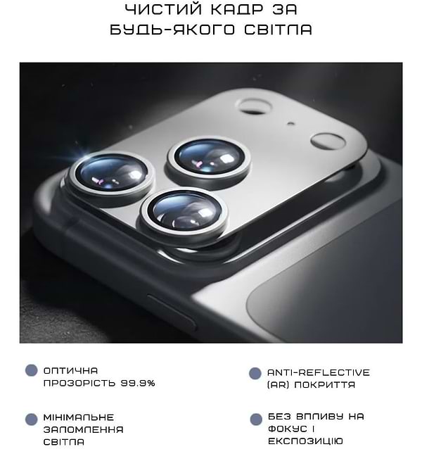 Фото - Защитное стекло для смартфона Anank All-in-One Camera Guard Silver for iPhone 17 Pro (6975593908016)
