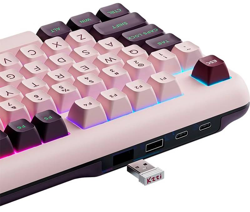 Фото - Клавиатура беспроводная игровая KZZI Z98 Wireless Keyboard UA\ENG Nezuko Purple (6977534870413)