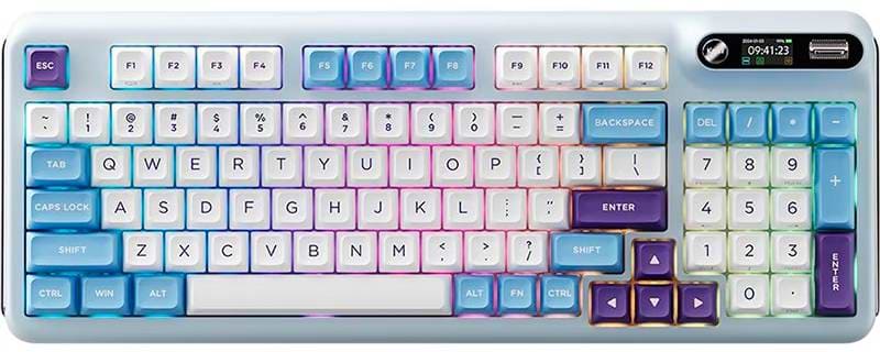 Фото - Клавиатура беспроводная игровая KZZI Z98 Wireless Keyboard UA\ENG Blue Sea (6977534870420)