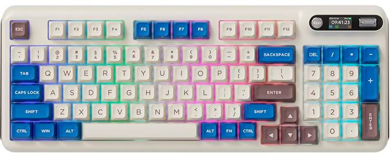 Клавіатура бездротова ігрова KZZI Z98 Wireless Keyboard UA\ENG Latte (6977534870437) - Фото 1